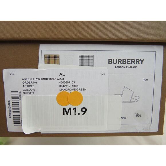 BURBERRY FURLEY GREEN RUBBER CAMOUFLAGE LETTERING LOGO SANDAL SLIDES 44 US 11 - Picture 12 of 12